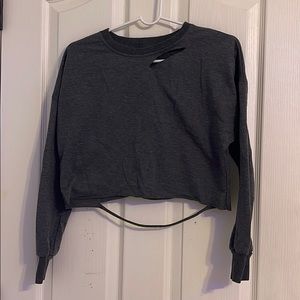 Gray crops sweater